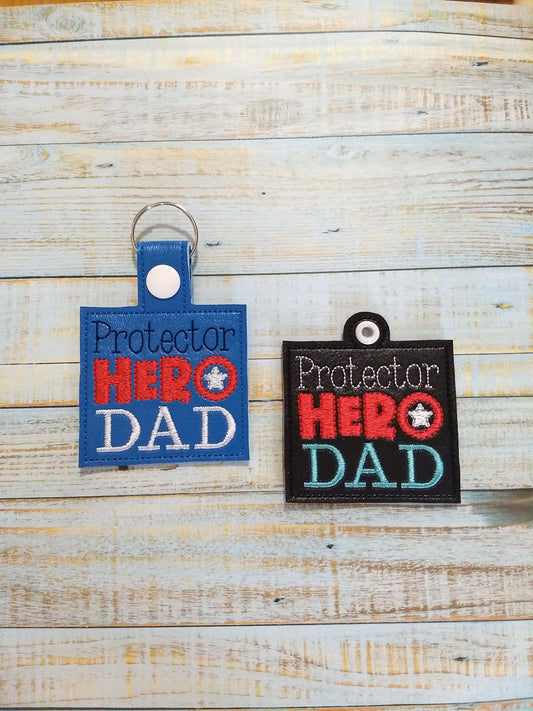 Protector Hero Dad Fobs - DIGITAL Embroidery DESIGN