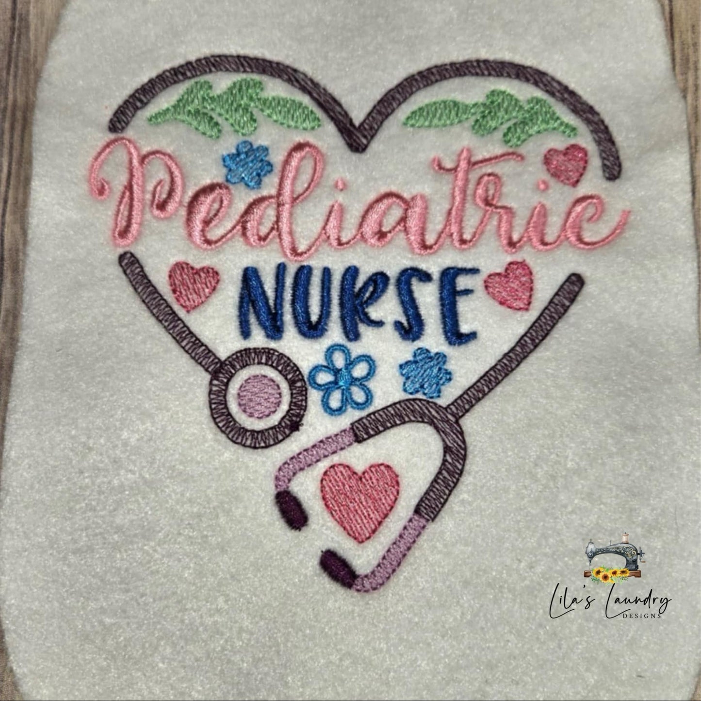 Pediatric Nurse Sketch - 3 Sizes - Digital Embroidery Design