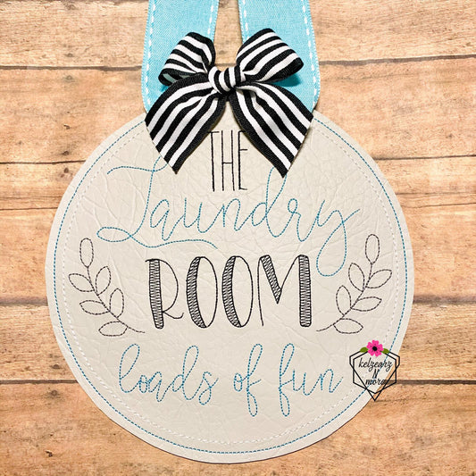 Laundry Room Door Hanger - 3 sizes - Digital Embroidery Design