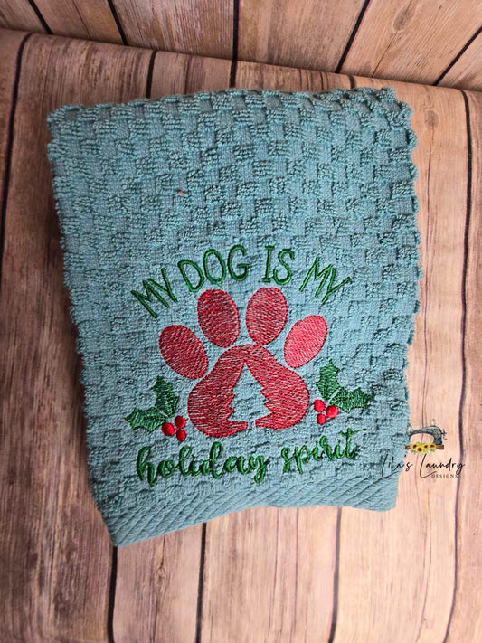 My Dog is my Holiday Spirit - 3 sizes - Digital Embroidery Design