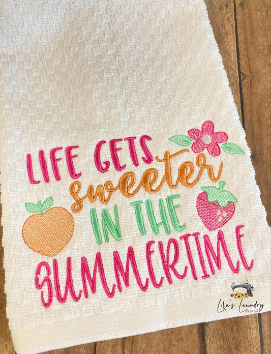 Sweeter in the Summertime - 3 Sizes - Digital Embroidery Design
