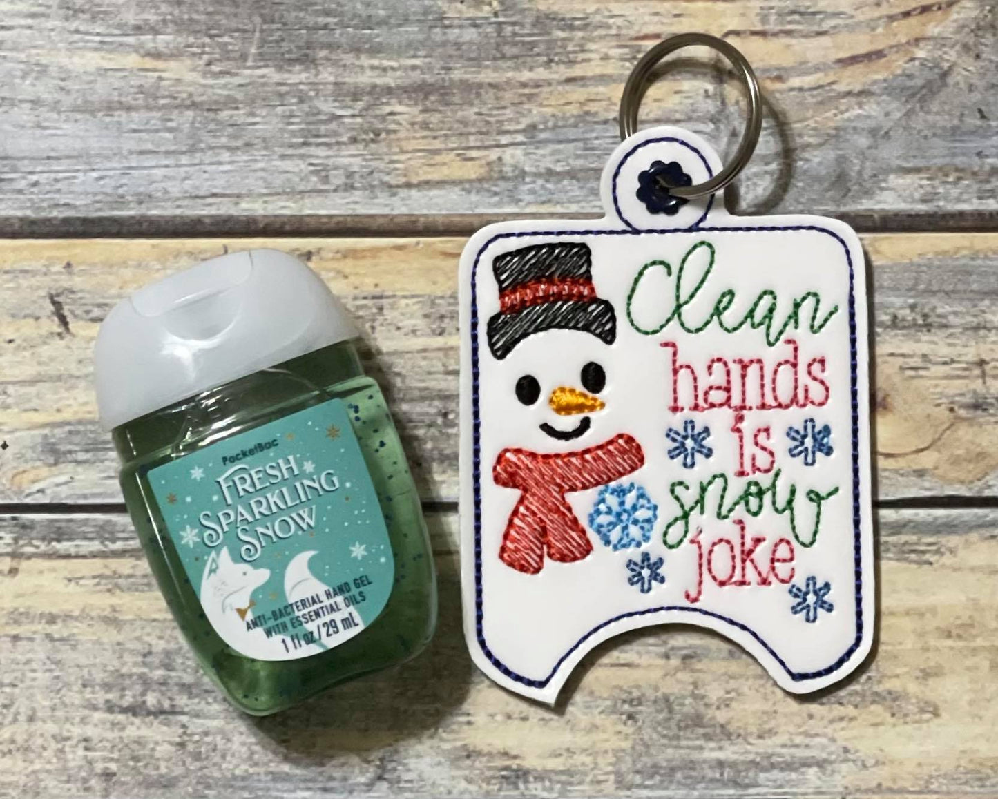 Clean Hands is Snow Joke Sanitizer Holders - DIGITAL Embroidery DESIGN