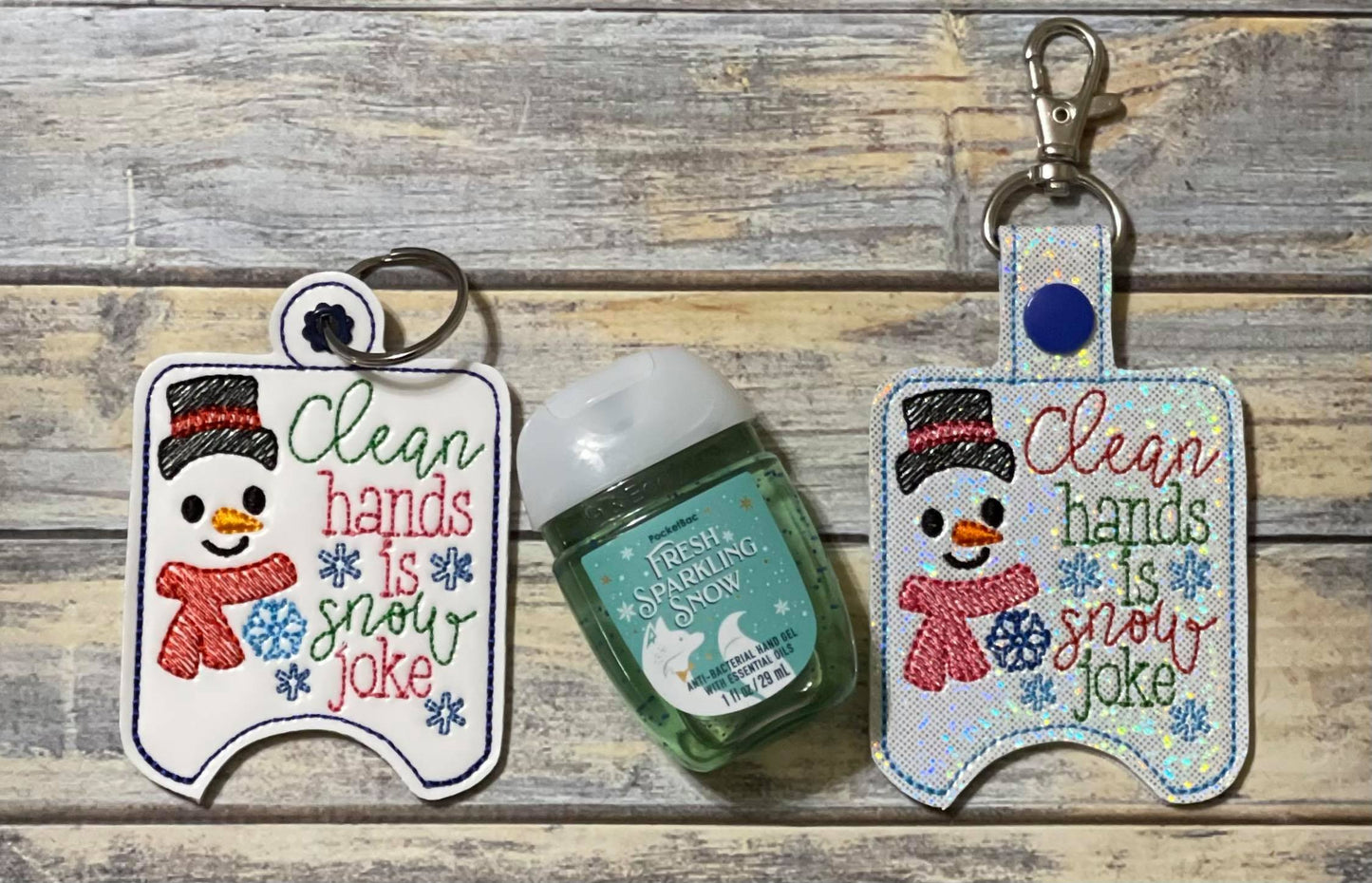 Clean Hands is Snow Joke Sanitizer Holders - DIGITAL Embroidery DESIGN