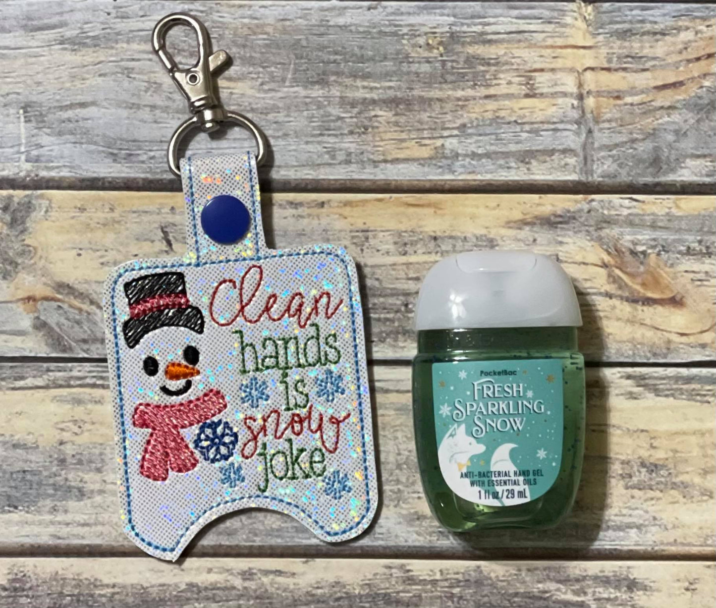 Clean Hands is Snow Joke Sanitizer Holders - DIGITAL Embroidery DESIGN