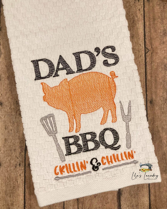 Dad's BBQ - 2 sizes- Digital Embroidery Design