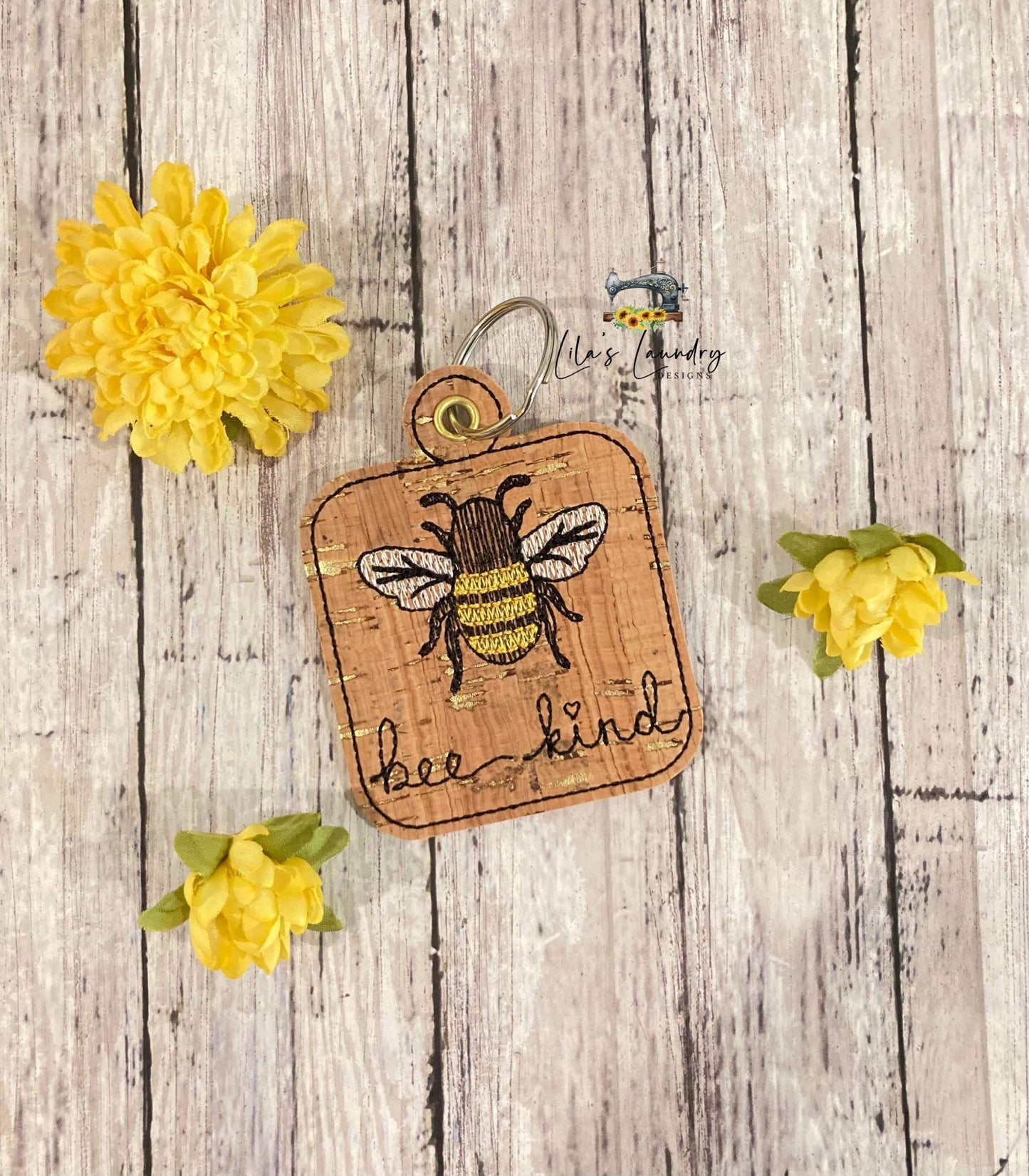 Bee Kind Fobs - DIGITAL Embroidery DESIGN