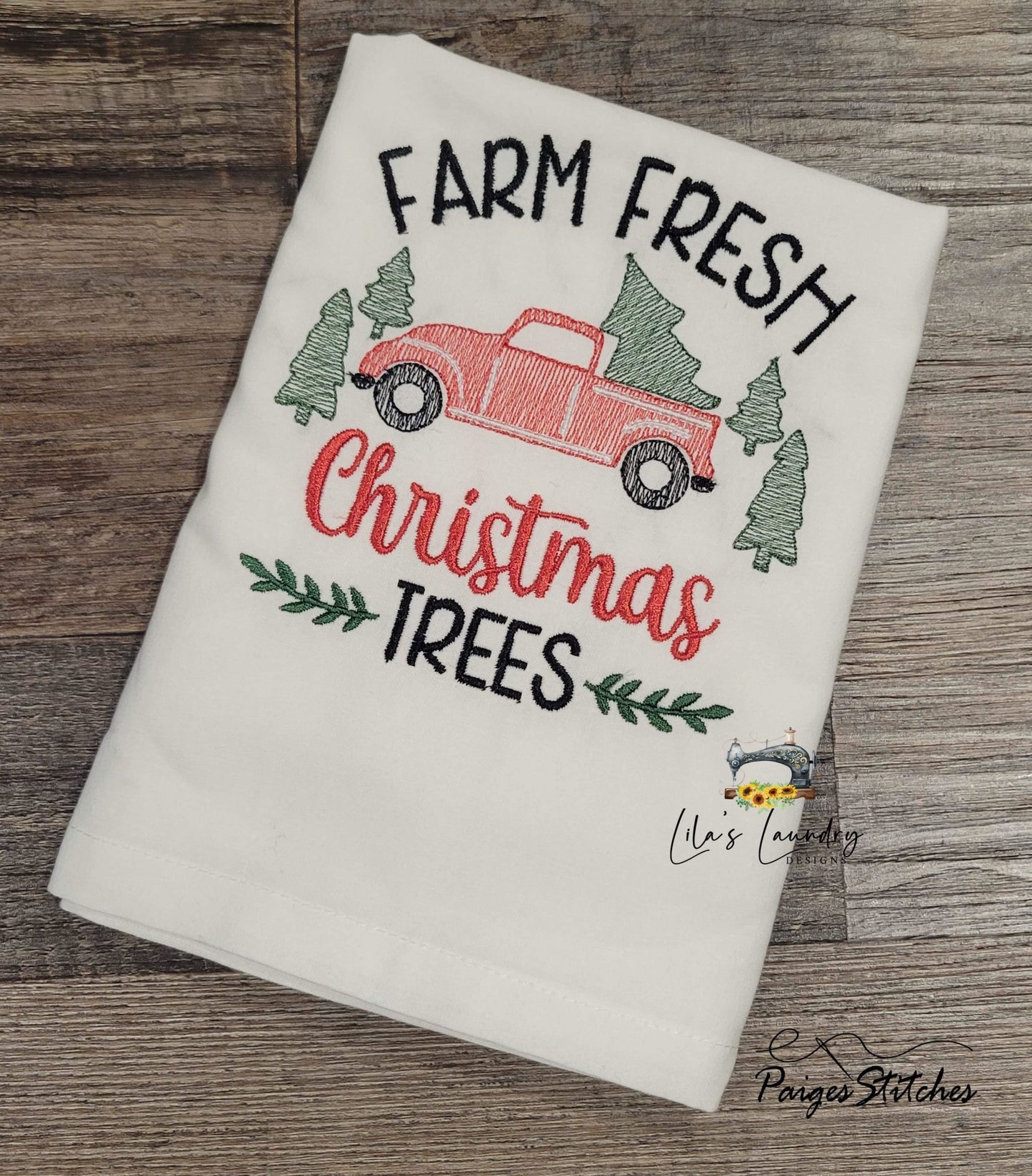 Farm Fresh Christmas Tree Truck - 3 sizes- Digital Embroidery Design