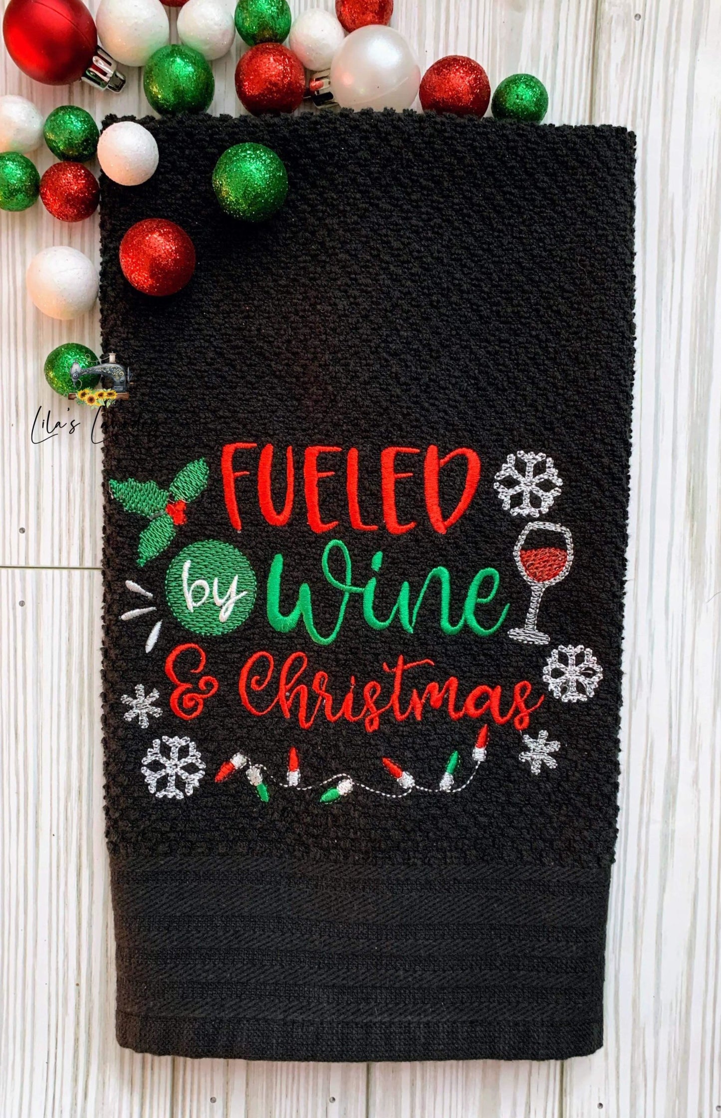 Fueled By Wine - 3 sizes- Digital Embroidery Design