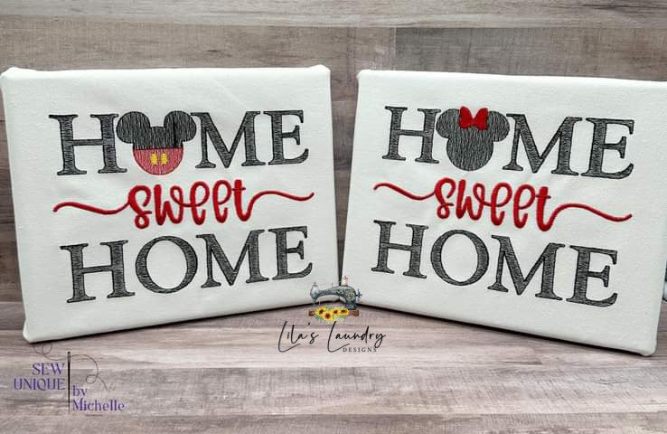 Home Sweet Home Mouse Duo - 4 sizes- Digital Embroidery Design