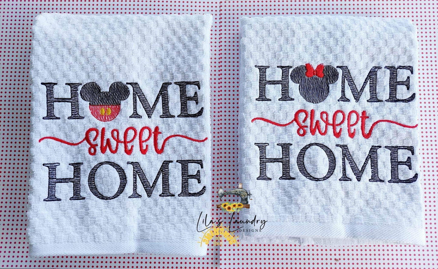 Home Sweet Home Mouse Duo - 4 sizes- Digital Embroidery Design