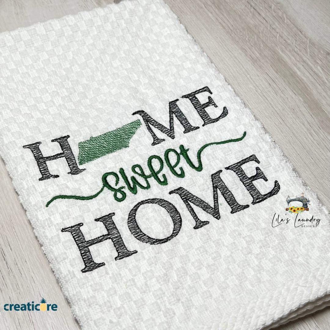 Home Sweet Home Tennessee - 4 sizes- Digital Embroidery Design