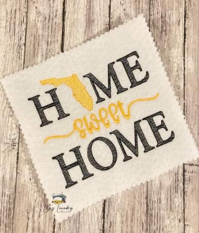 Home Sweet Home Florida - 4 sizes- Digital Embroidery Design