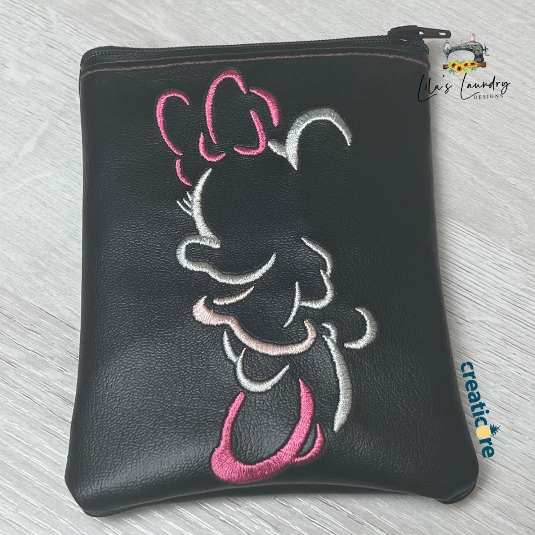 Minnie Zipper Bag - 2 sizes - Digital Embroidery Design