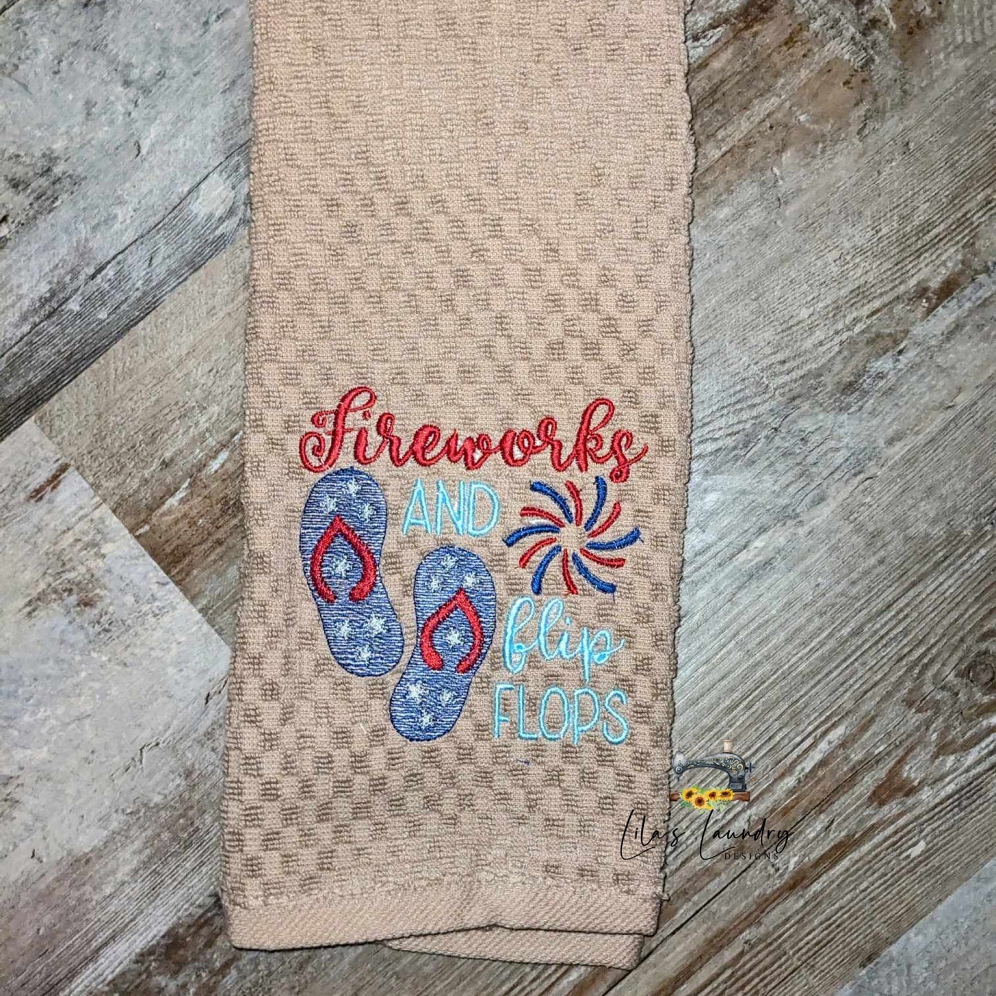 Fireworks and Flip Flops - 4 Sizes - Digital Embroidery Design