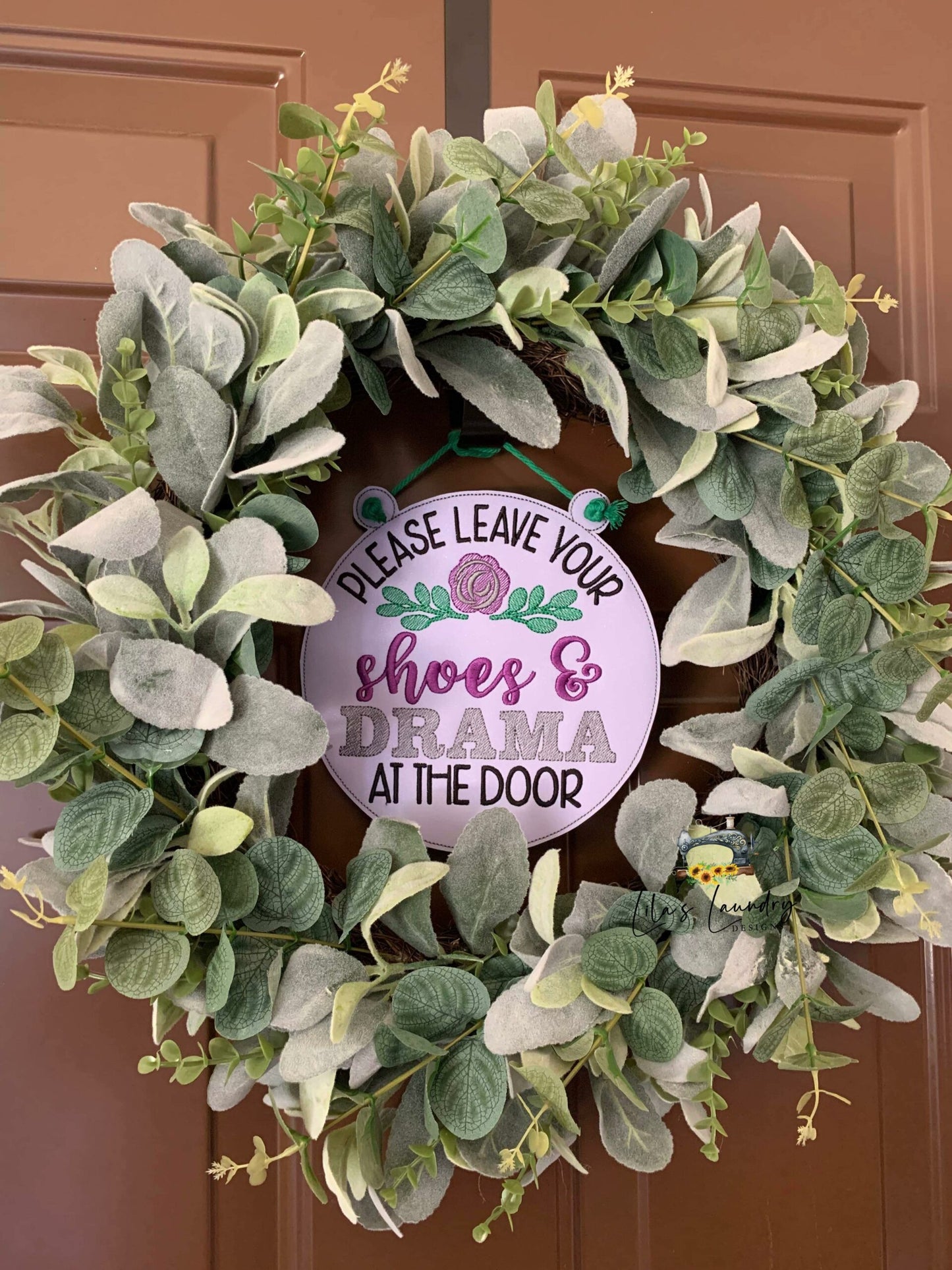 Shoes and Drama Door Sign - 3 sizes - Digital Embroidery Design