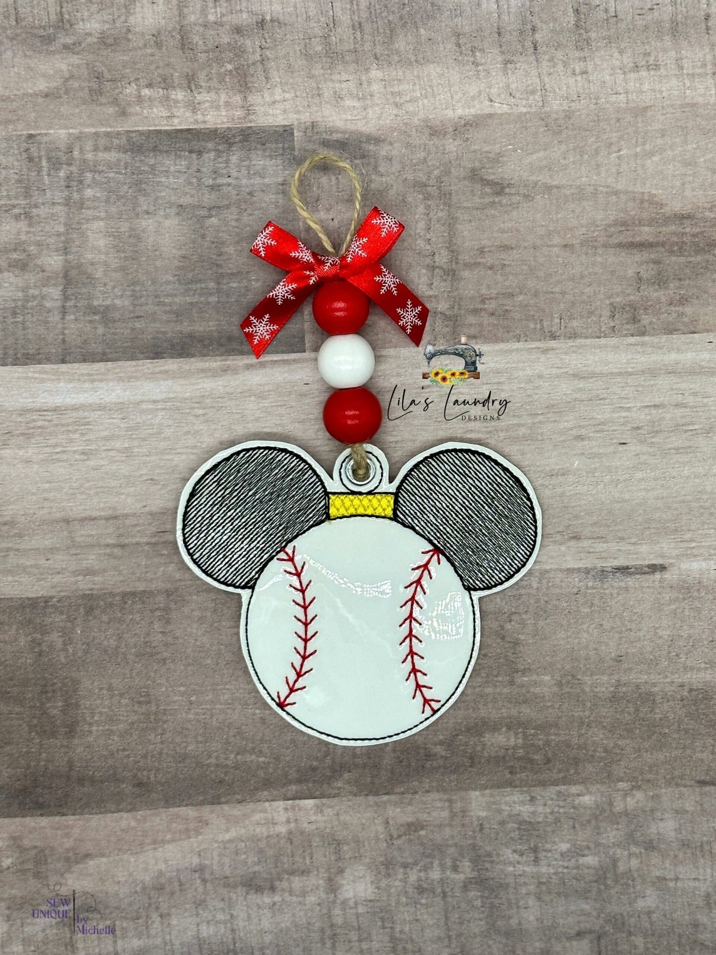 Mr. Mouse Baseball Ornament - Digital File - Embroidery Design