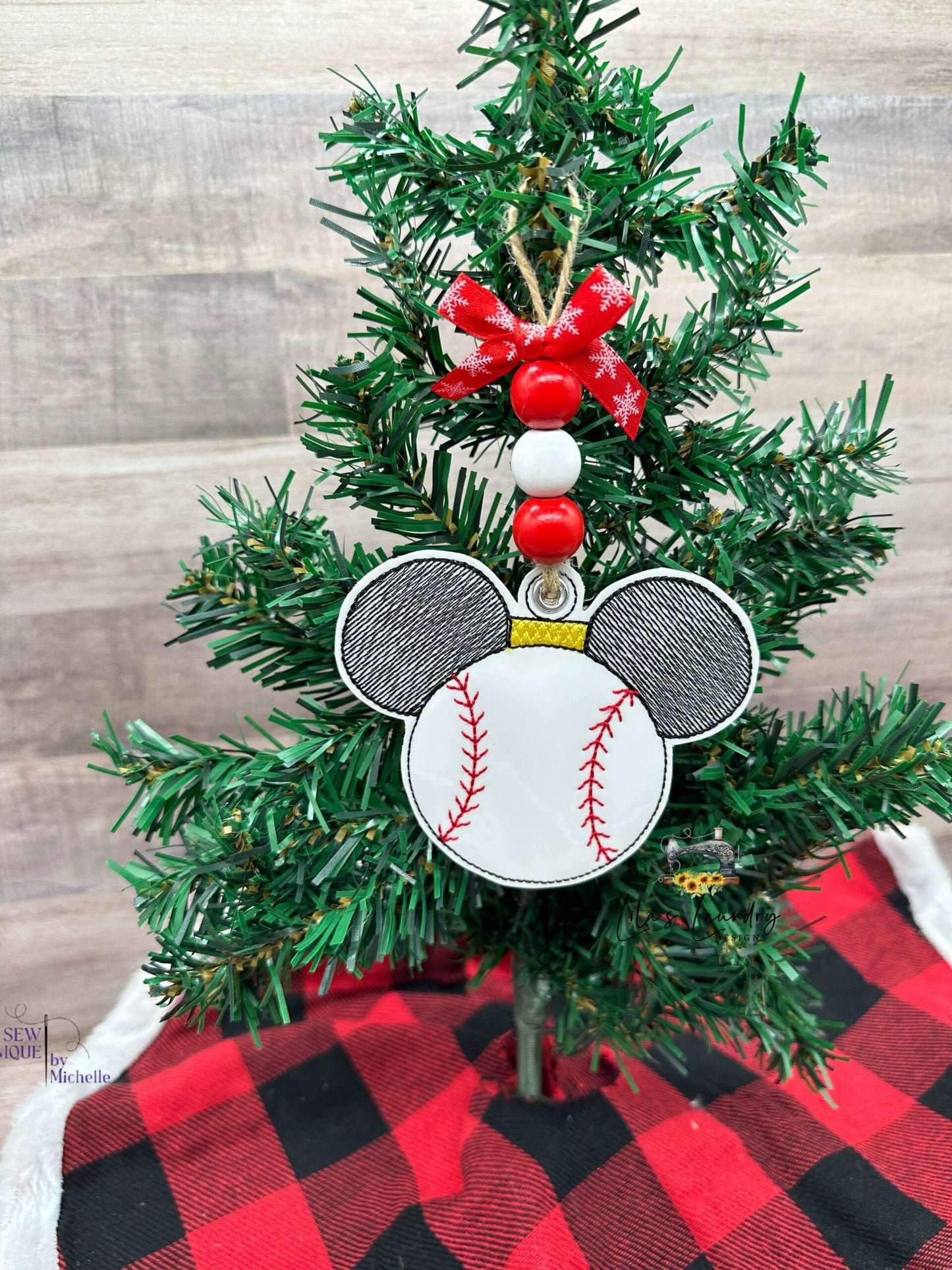 Mr. Mouse Baseball Ornament - Digital File - Embroidery Design