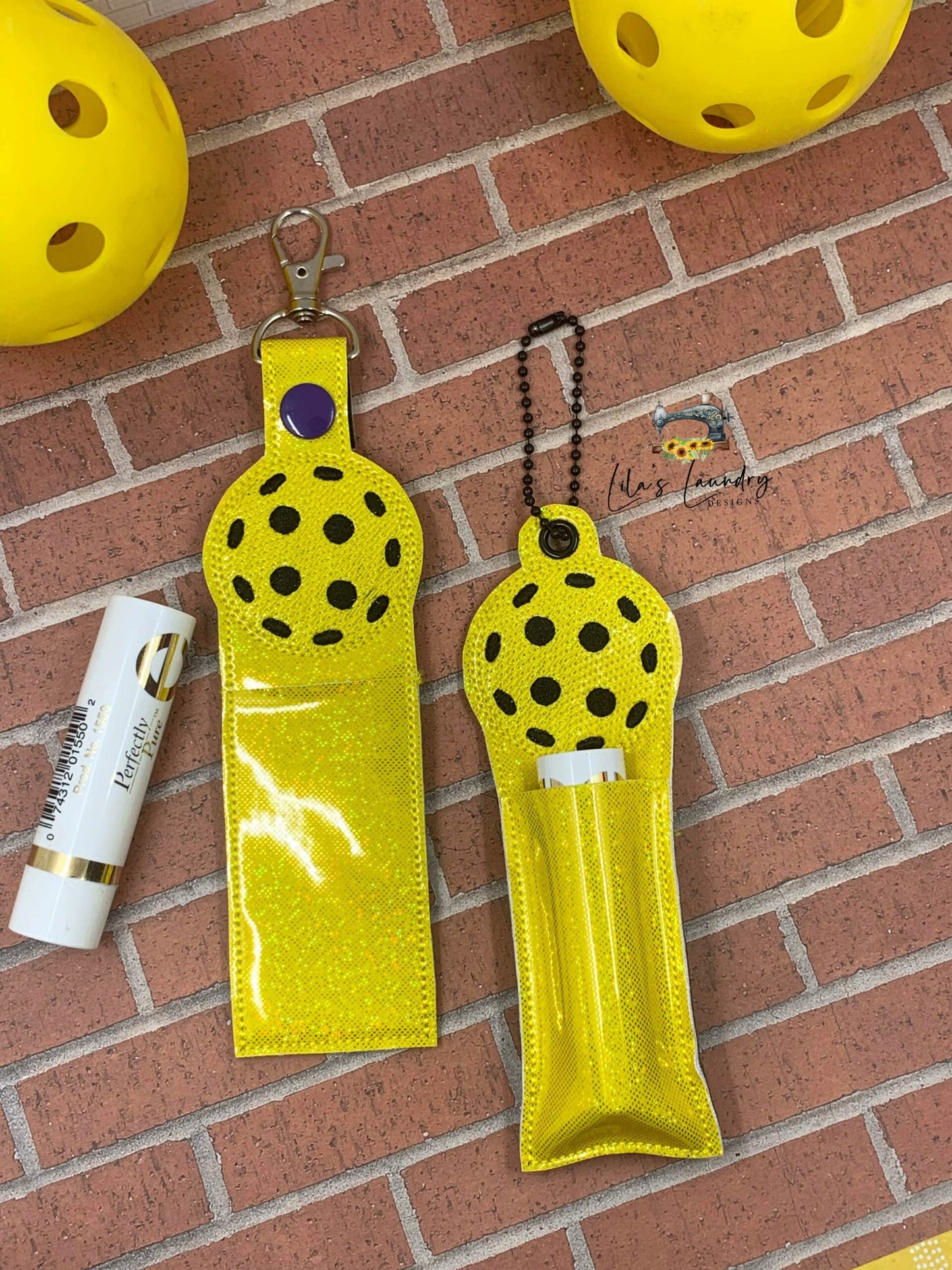 Pickleball Lip Balm Holders 5x7 - DIGITAL Embroidery DESIGN