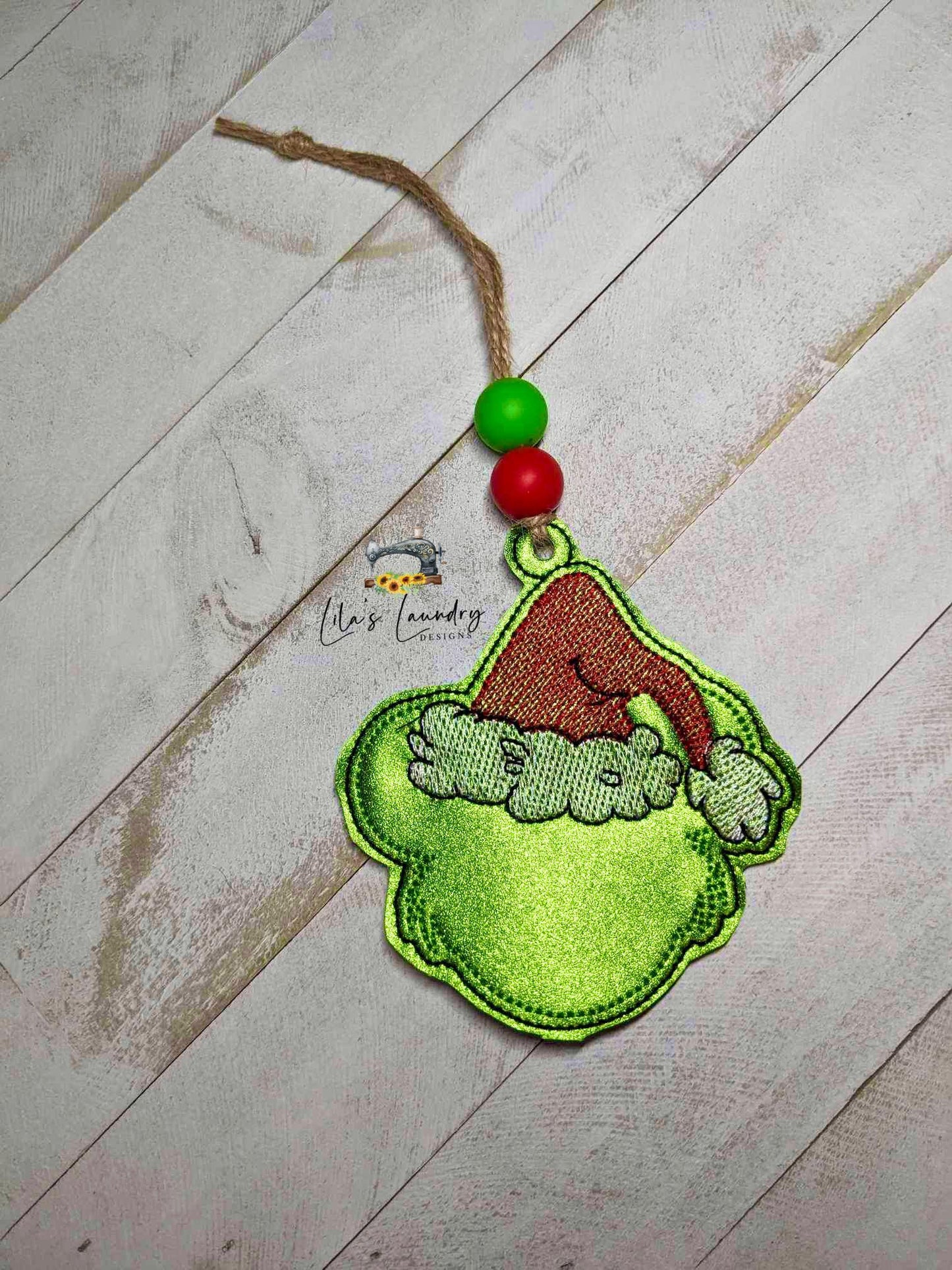 Grinch Mouse Ornament - Digital File - Embroidery Design