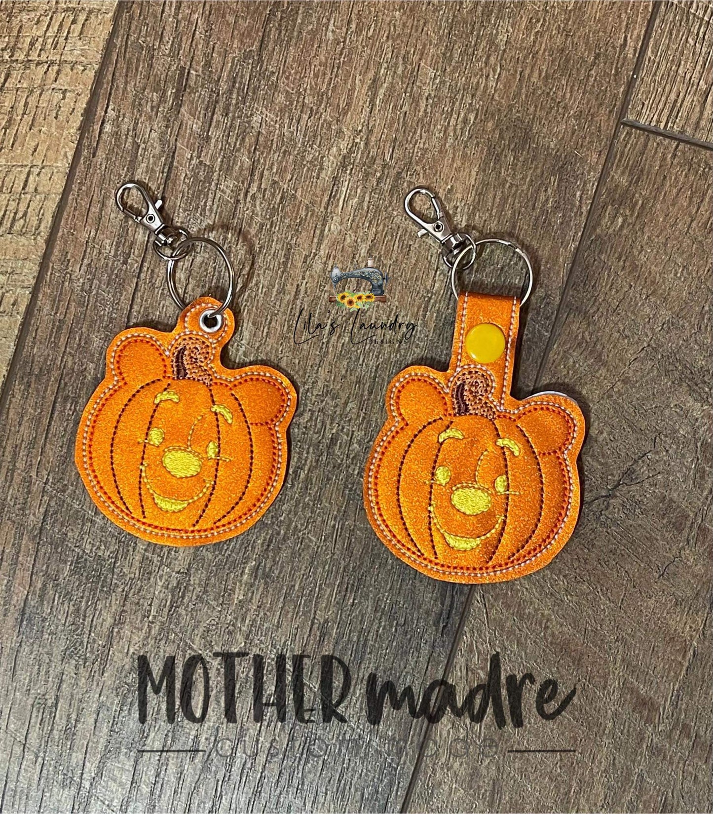 Pooh Pumpkin Fobs - DIGITAL Embroidery DESIGN