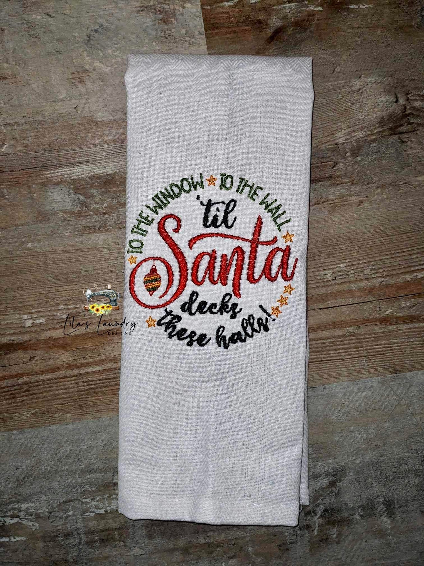 Santa Decks These Halls - 3 sizes- Digital Embroidery Design