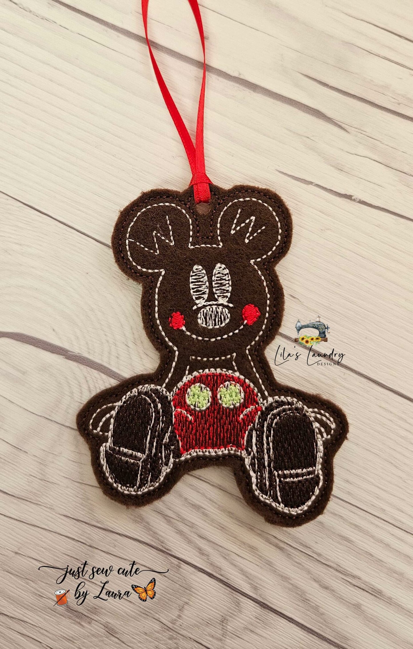 Mouse Friends Gingerbread Ornament Set - Digital File - Embroidery Design