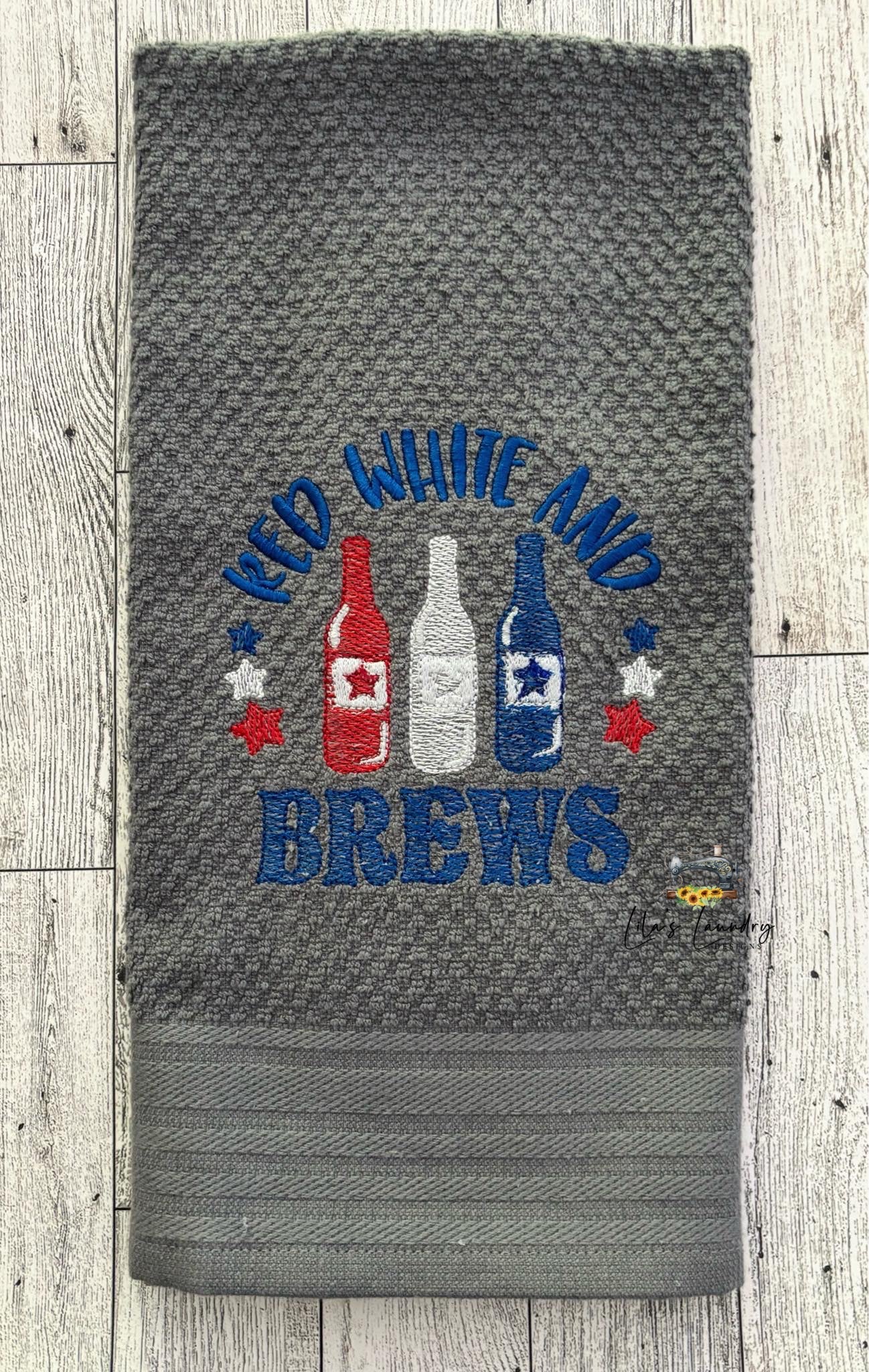 Red White & Brews - 3 Sizes - Digital Embroidery Design