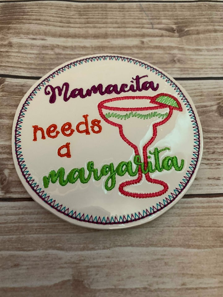 Mamacita Needs a Margartia Coaster - DIGITAL Embroidery DESIGN