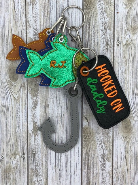 Hooked Father's Day Fobs - DIGITAL Embroidery DESIGN