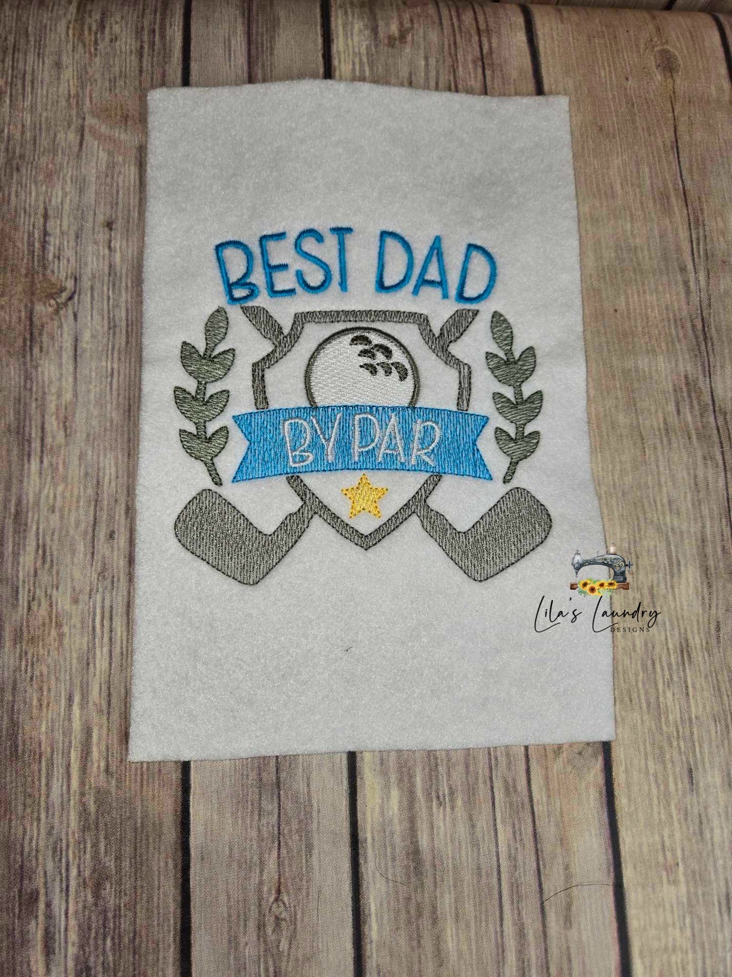 Best Dad By Par Sketch - 4 Sizes - Digital Embroidery Design