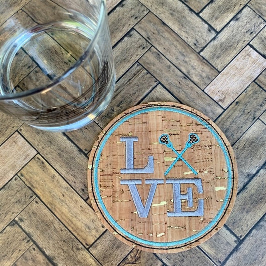 Love Lacrosse Coaster 4x4 - DIGITAL Embroidery DESIGN