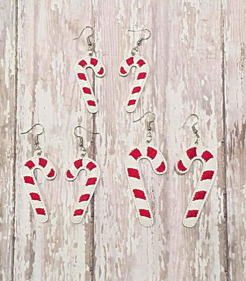 Candy Cane Earrings - 3 sizes - Digital Embroidery Design
