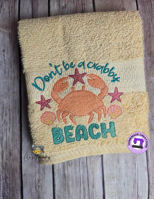 Don't Be A Crabby Beach - 4 Sizes - Digital Embroidery Design