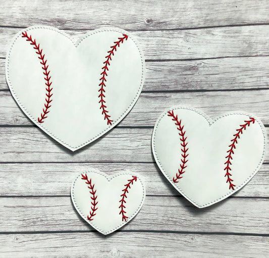 Baseball Heart Felties - 3 sizes - Digital Embroidery Design