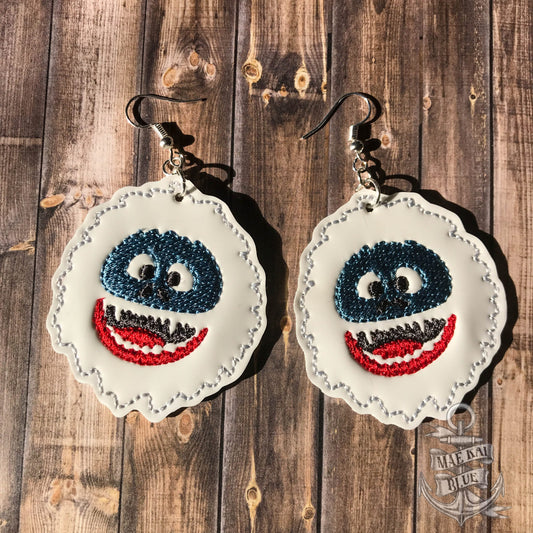 Scary Snowman Earrings - Digital Embroidery Design