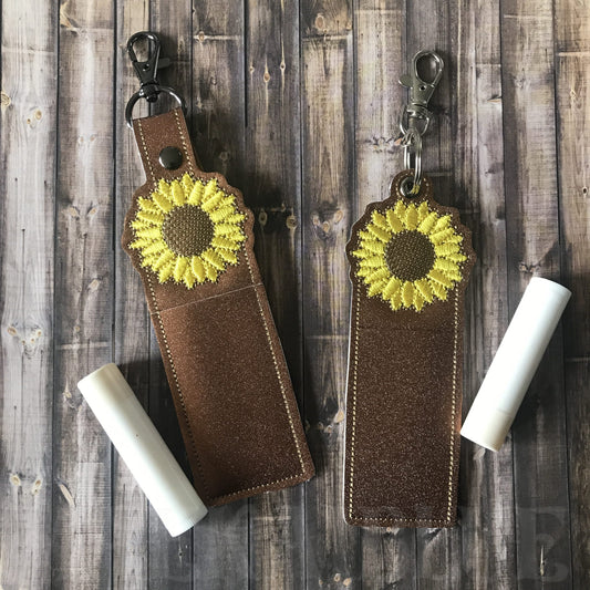 Sunflower Lip Balm Holders 5x7 - DIGITAL Embroidery DESIGN