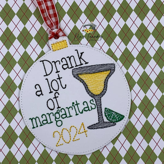Margaritas 2024 Ornament - Digital Embroidery Design