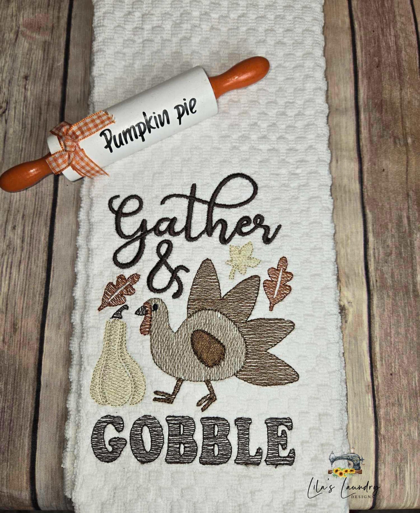 Gather and Gobble - 3 Sizes - Digital Embroidery Design