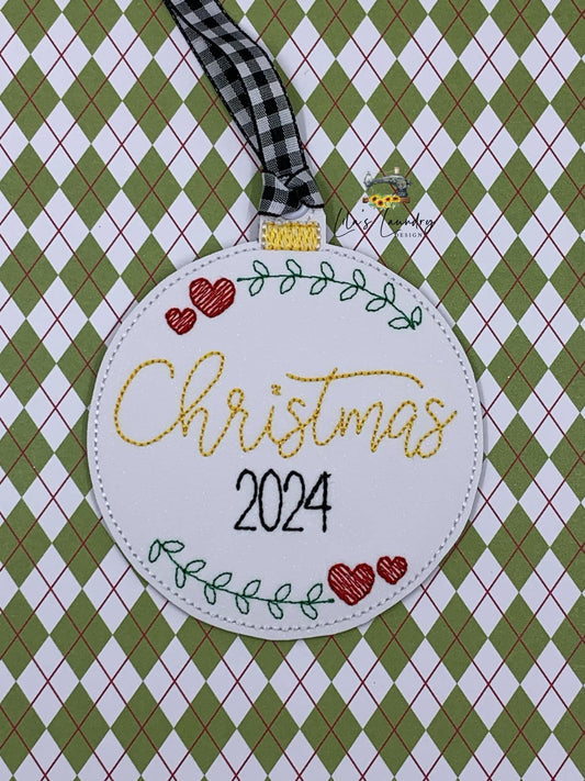 Christmas 2024 Ornament - Digital Embroidery Design