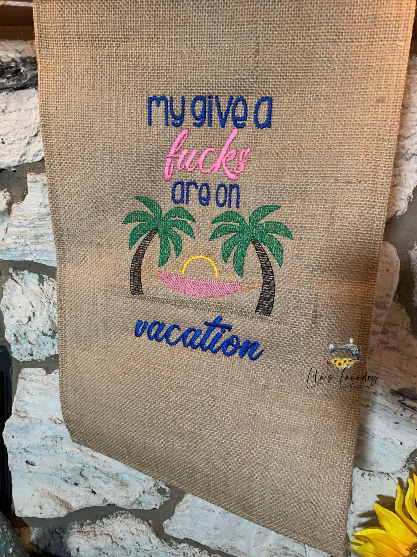 On Vacation - 3 Sizes - Digital Embroidery Design